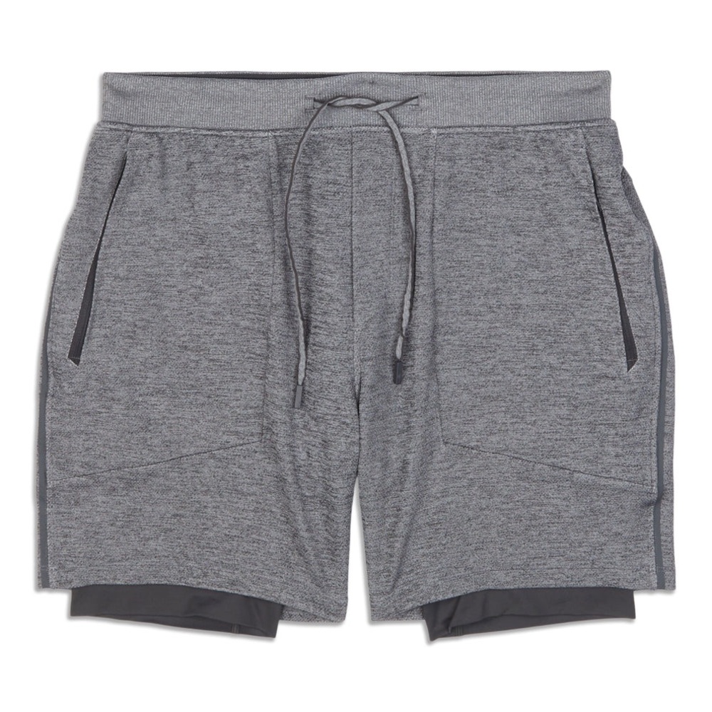 Lululemon T.H.E. Short // Men’s large // grey - lined // 7” - running & yoga